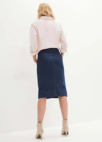 Button Denim Skirt by bonprix | Look Again