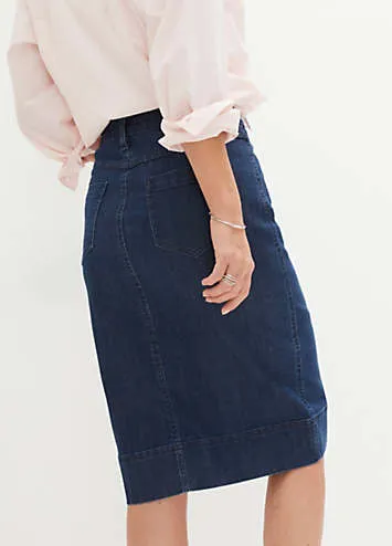 Button Denim Skirt by bonprix | Look Again