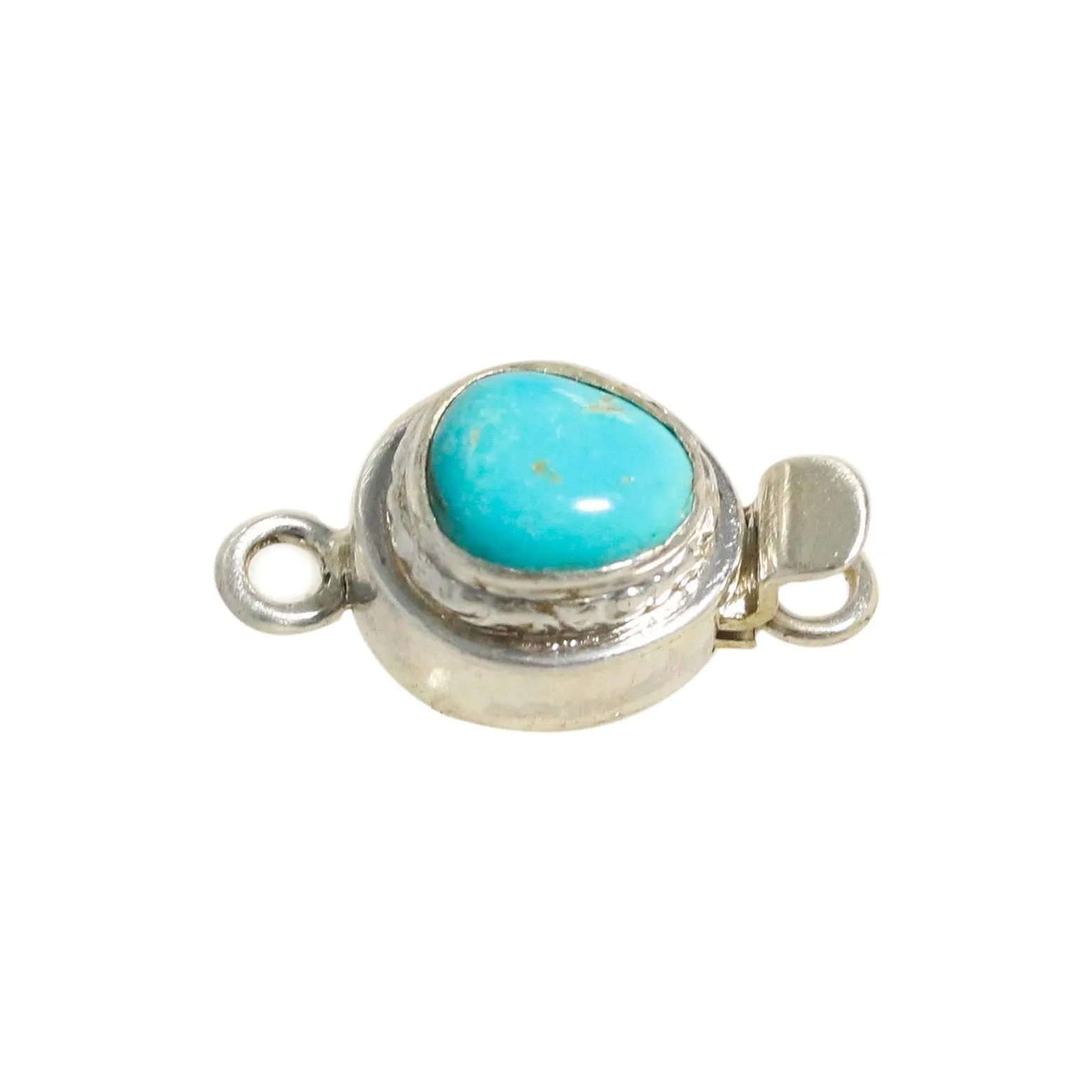 Castle Dome Turquoise Sterling Clasp Free Form Aqua,