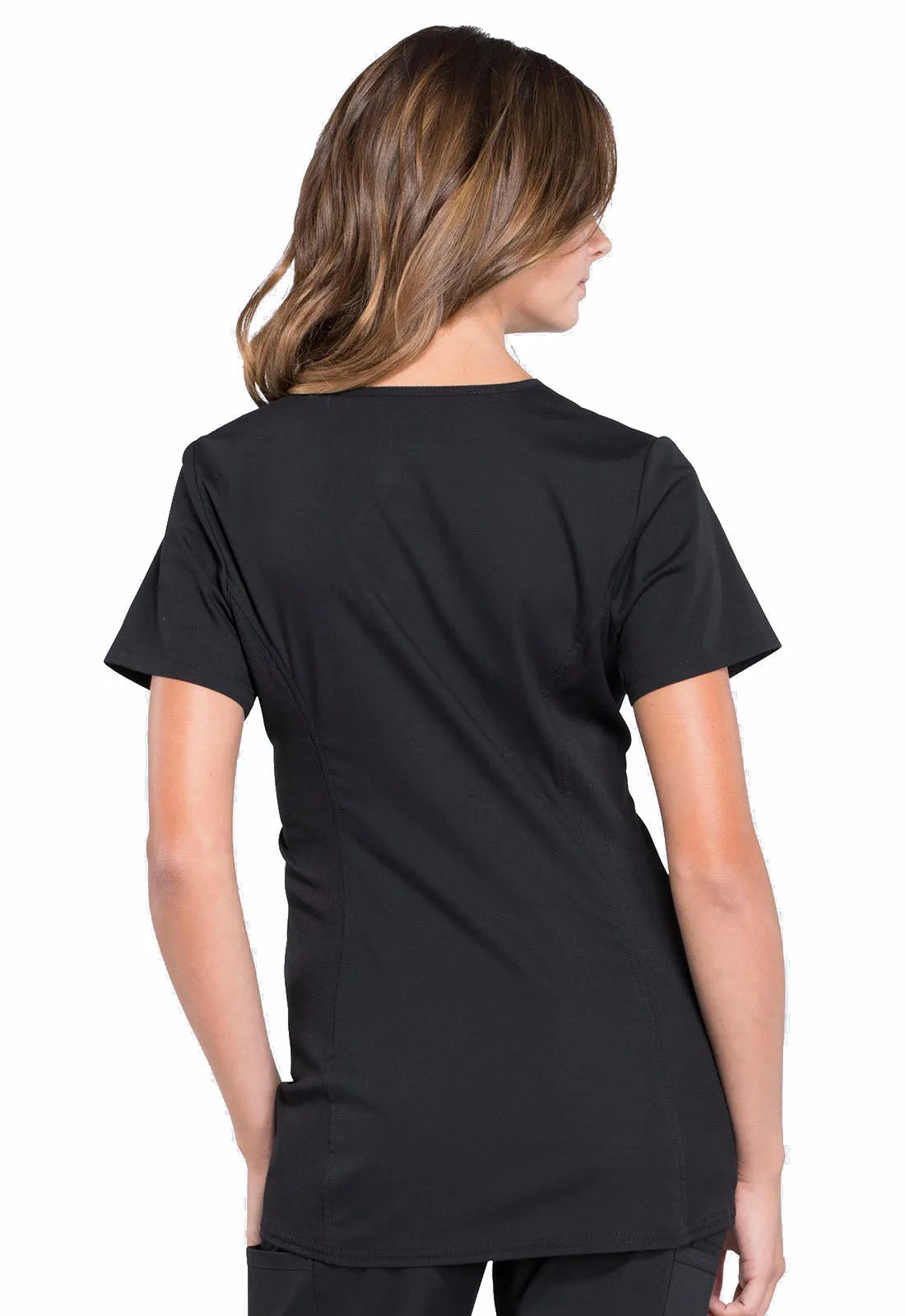 Cherokee Professionals Mock Wrap Maternity Top  in Black