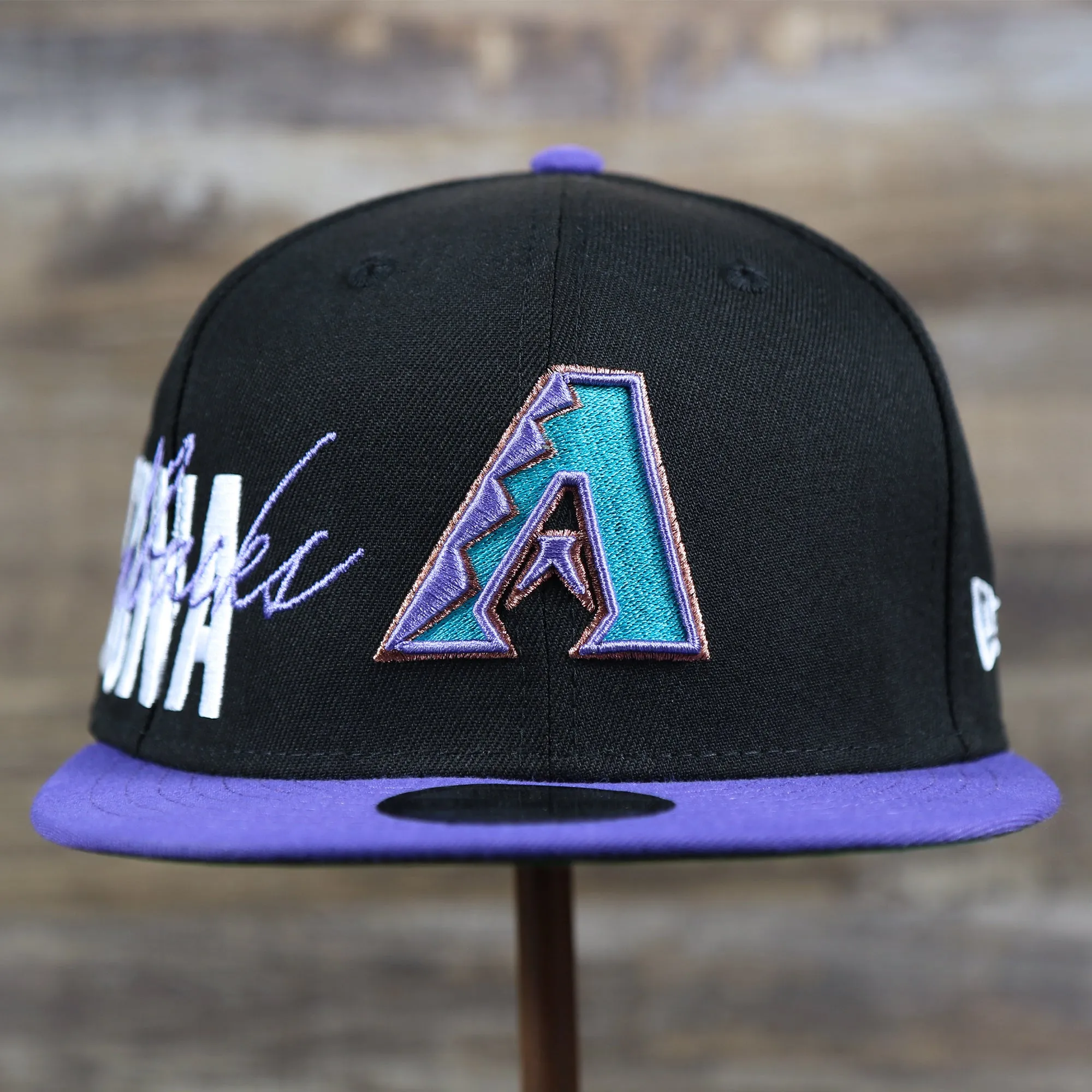 Cooperstown Arizona Diamondbacks MLB Side Font Green Bottom 9Fifty Snapback Cap | Black Snap Cap