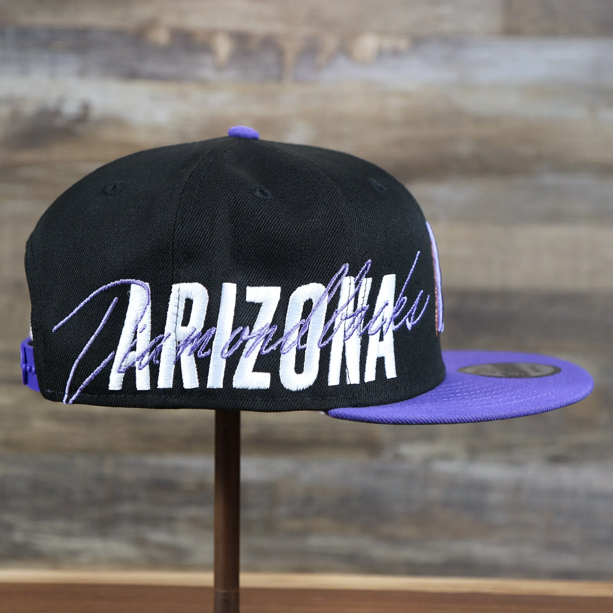 Cooperstown Arizona Diamondbacks MLB Side Font Green Bottom 9Fifty Snapback Cap | Black Snap Cap