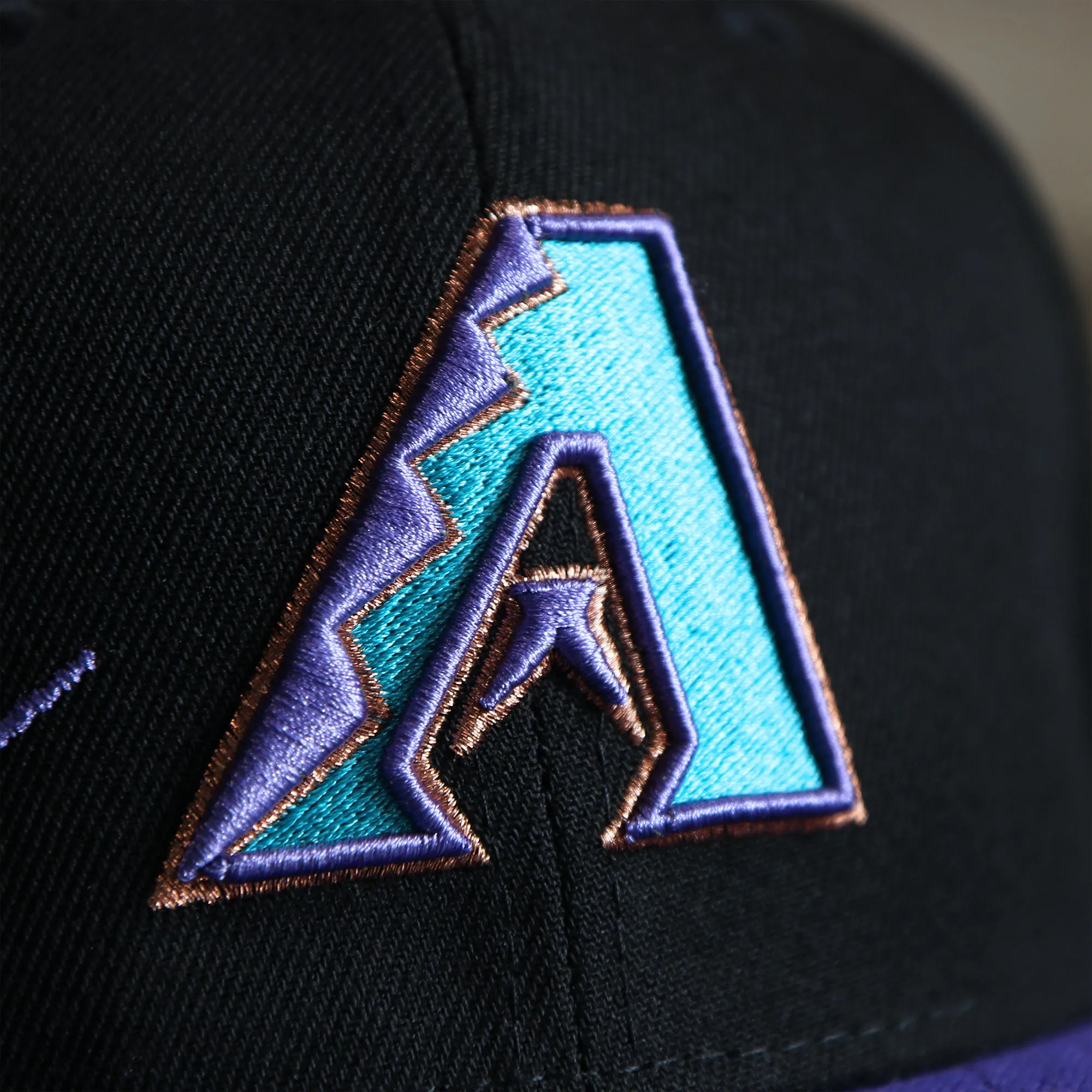 Cooperstown Arizona Diamondbacks MLB Side Font Green Bottom 9Fifty Snapback Cap | Black Snap Cap