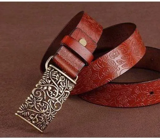 Crafted Floral Buckle Belt