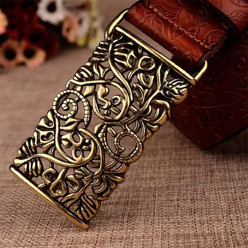 Crafted Floral Buckle Belt