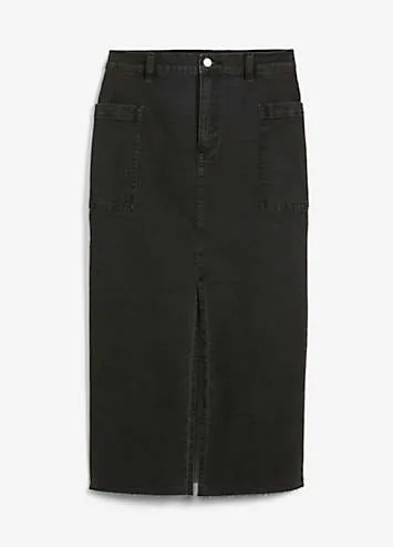 Denim Midi Skirt by bonprix | Look Again