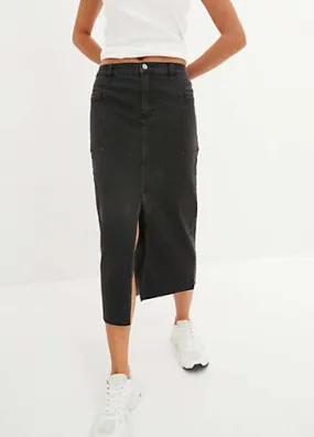 Denim Midi Skirt by bonprix | Look Again