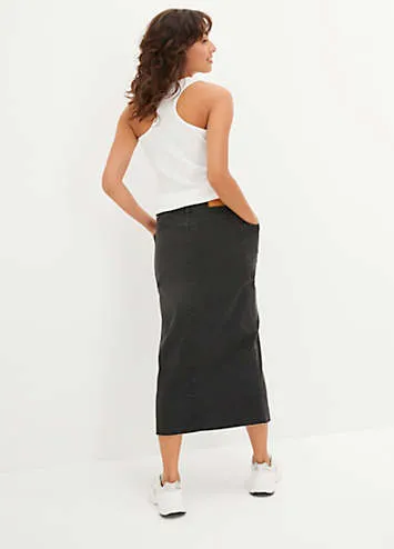 Denim Midi Skirt by bonprix | Look Again