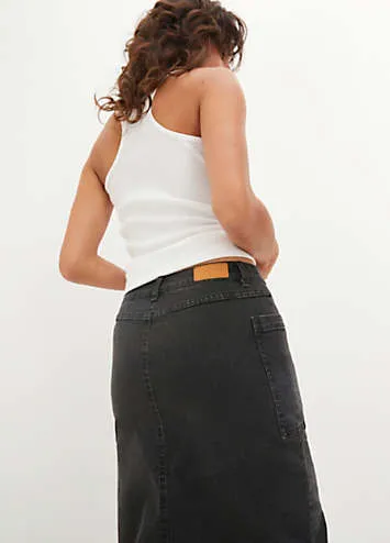 Denim Midi Skirt by bonprix | Look Again