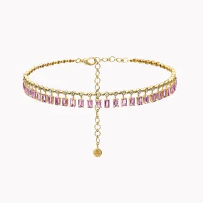 Dot-Dash Pink Sapphire & Diamond Choker