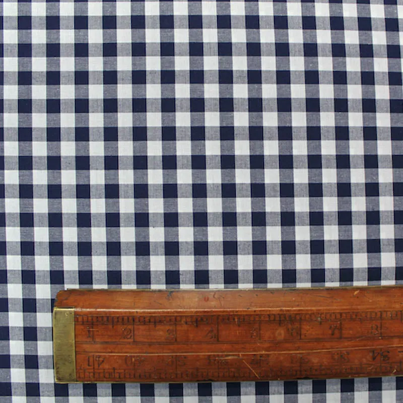 Dressmaking Cotton Gingham - Wide Width - Navy and White