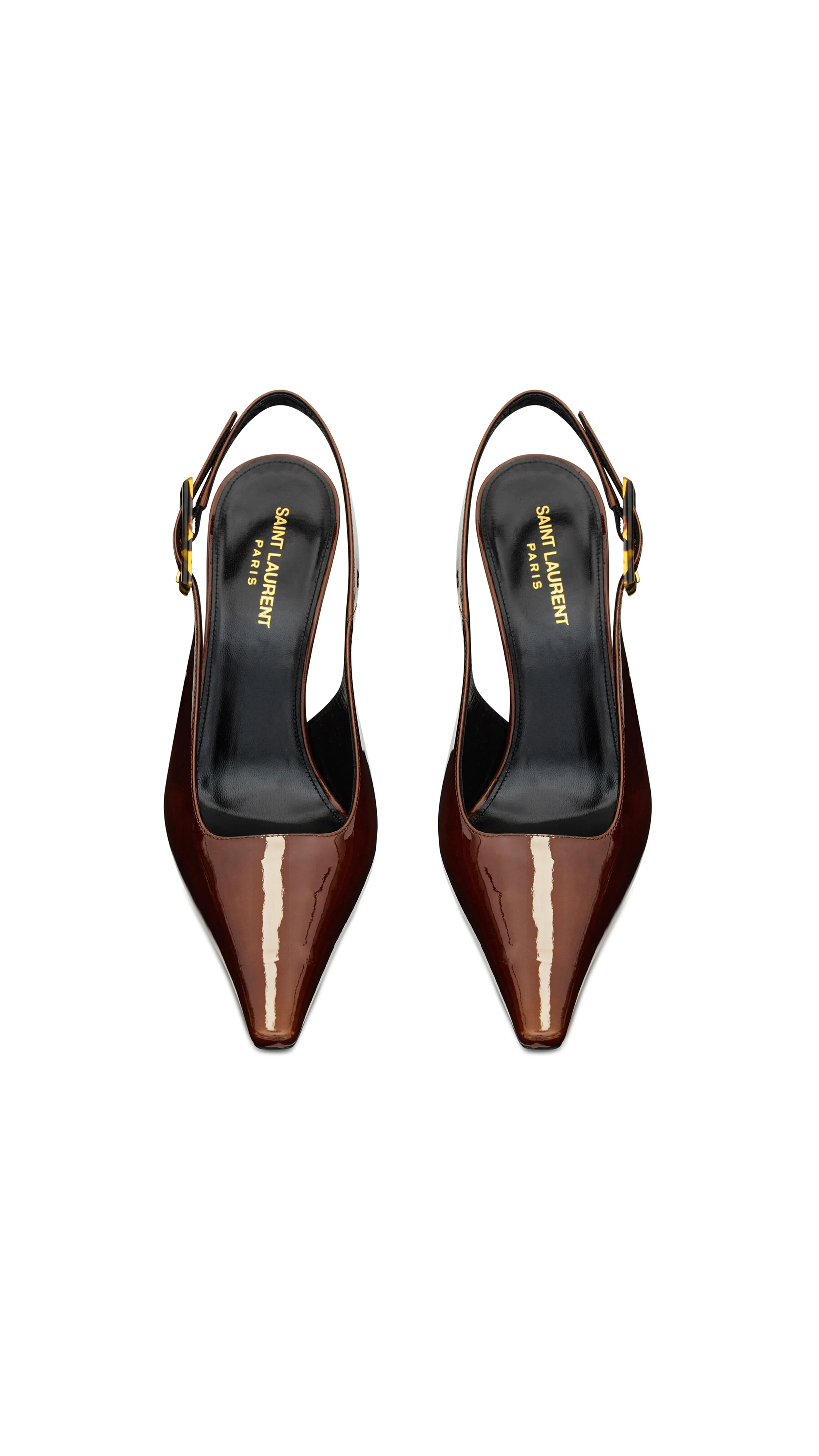 Dune Slingback Pumps in Patent Leather - Wood