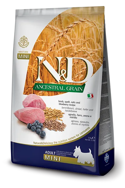 Farmina N&D Adult Mini: Lamb & Blueberry with Grains 5.5lbs