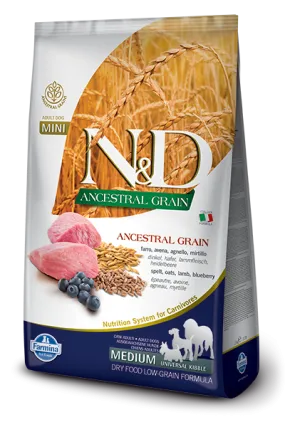 Farmina N&D Ancestral Grain Lamb & Blueberry Medium Adult Dog Food 26.4LB