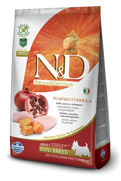 Farmina N&D Pumpkin Grain-Free Chicken & Pomegranate Mini Breed Adult Dog Food