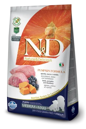 Farmina N&D Pumpkin Grain-Free Lamb & Blueberry Medium & Maxi Breed Puppy Food