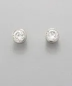 Faux Diamond Bezel Earrings