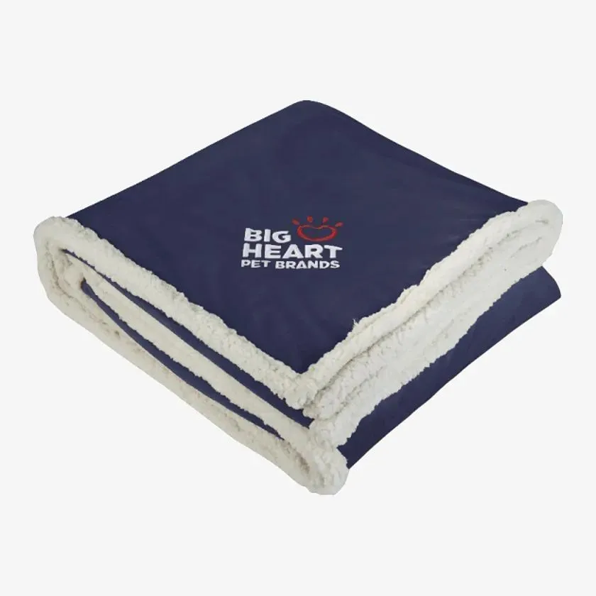 Field & Co Cambridge Oversized Sherpa Blanket, Navy