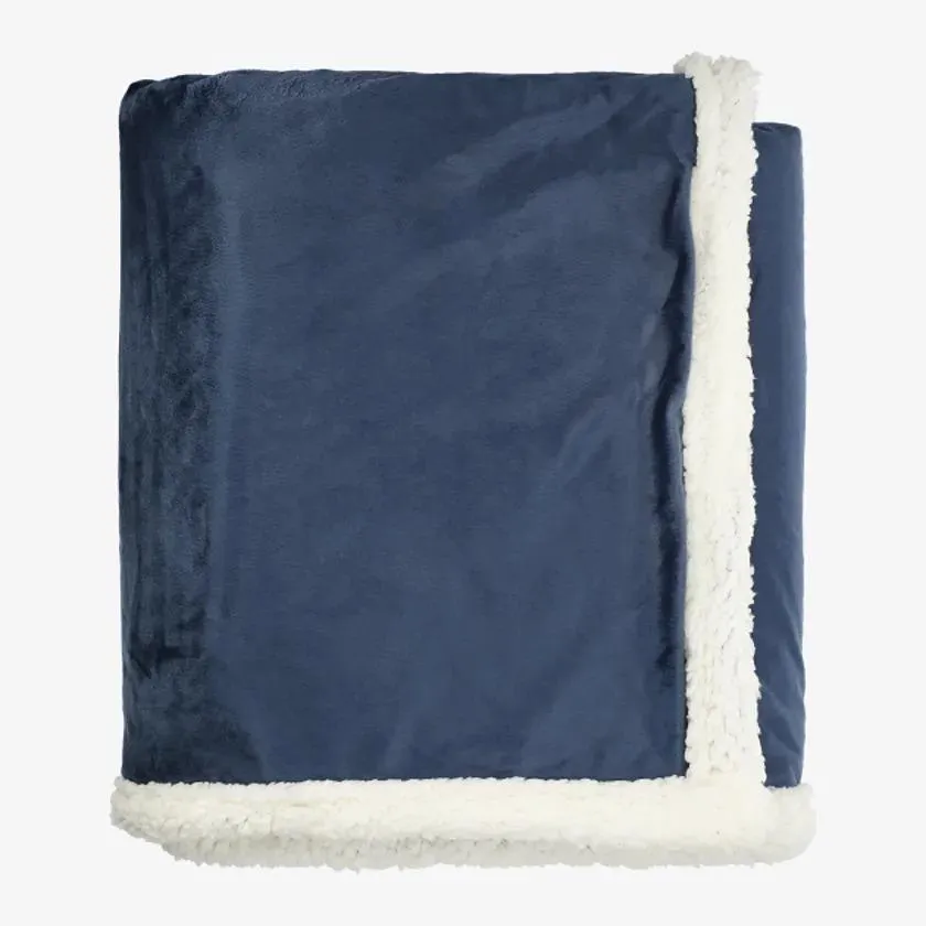 Field & Co Cambridge Oversized Sherpa Blanket, Navy