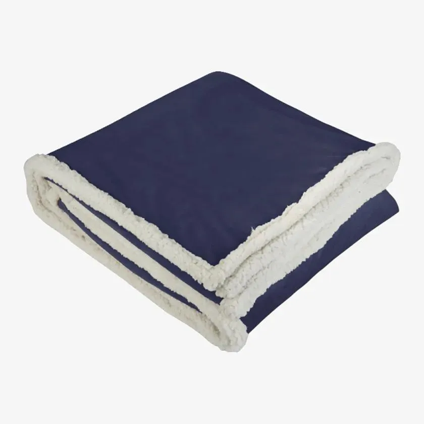 Field & Co Cambridge Oversized Sherpa Blanket, Navy