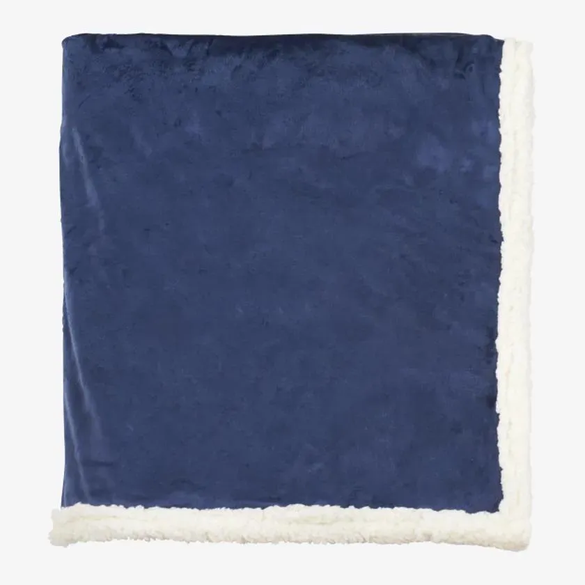 Field & Co Cambridge Oversized Sherpa Blanket, Navy