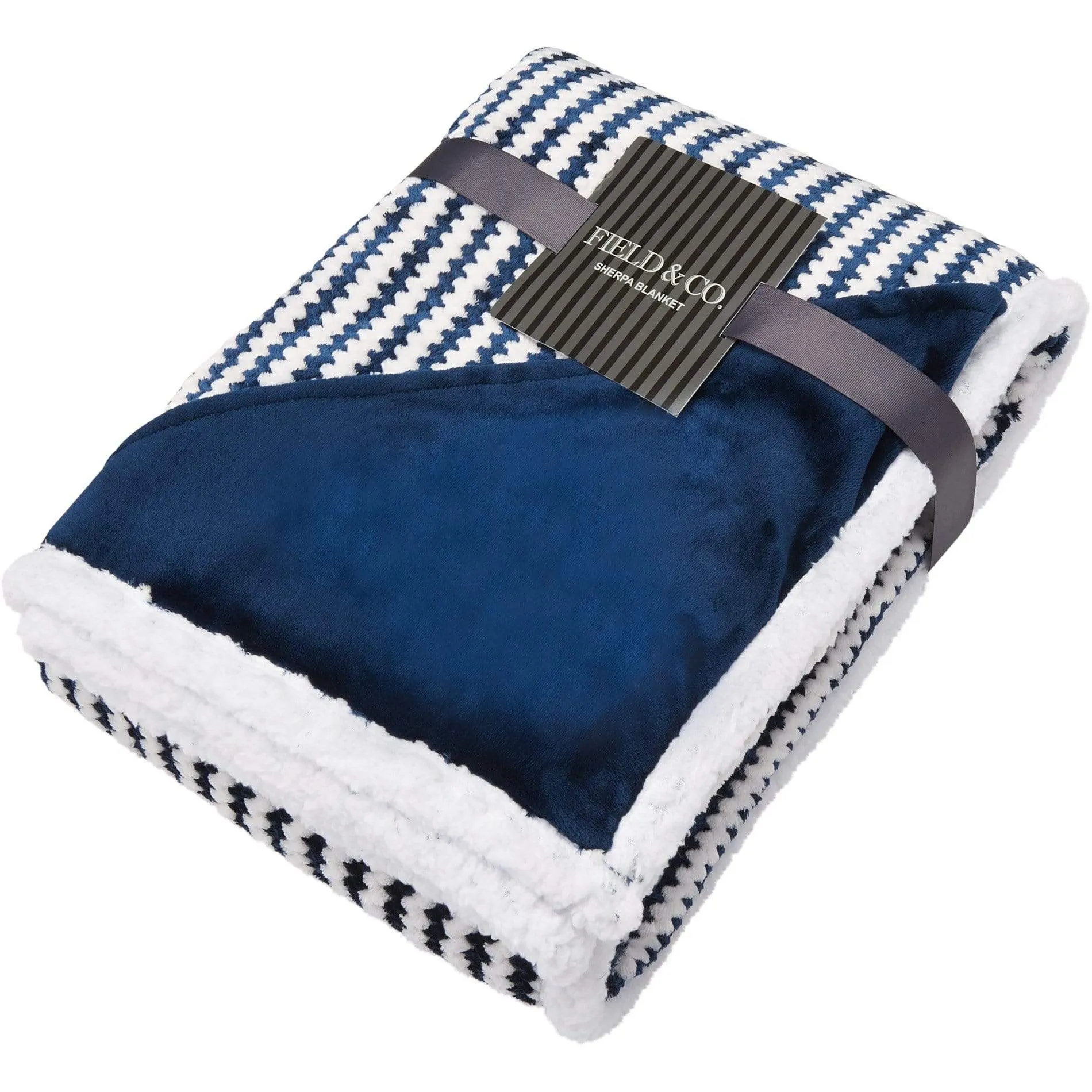 Field & Co. - Chevron Striped Sherpa Blanket