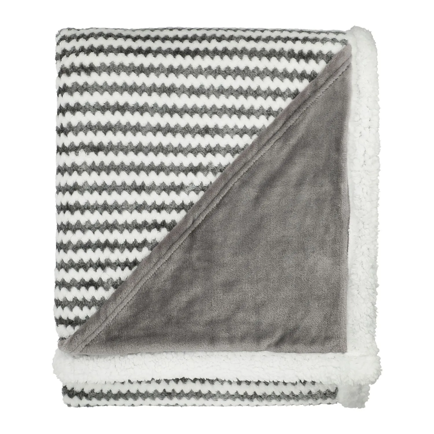 Field & Co. - Chevron Striped Sherpa Blanket