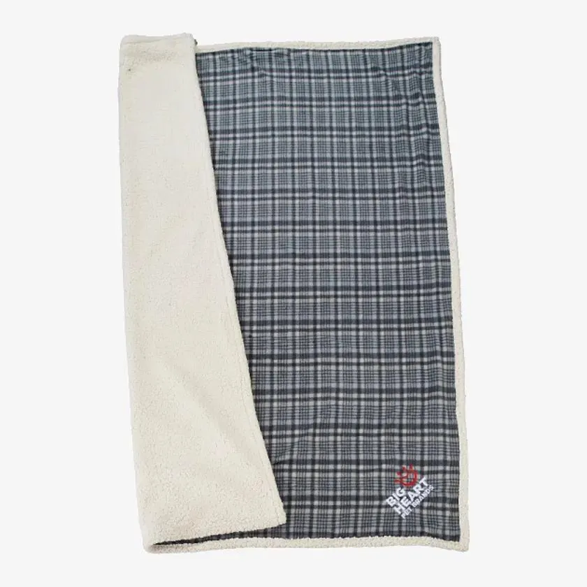 Field & Co Plaid Sherpa Blanket 7950-60 Gray