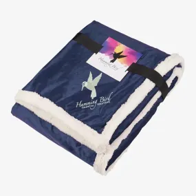 Field & Co Sherpa Blanket w/Full Color Card 1081-23 Navy