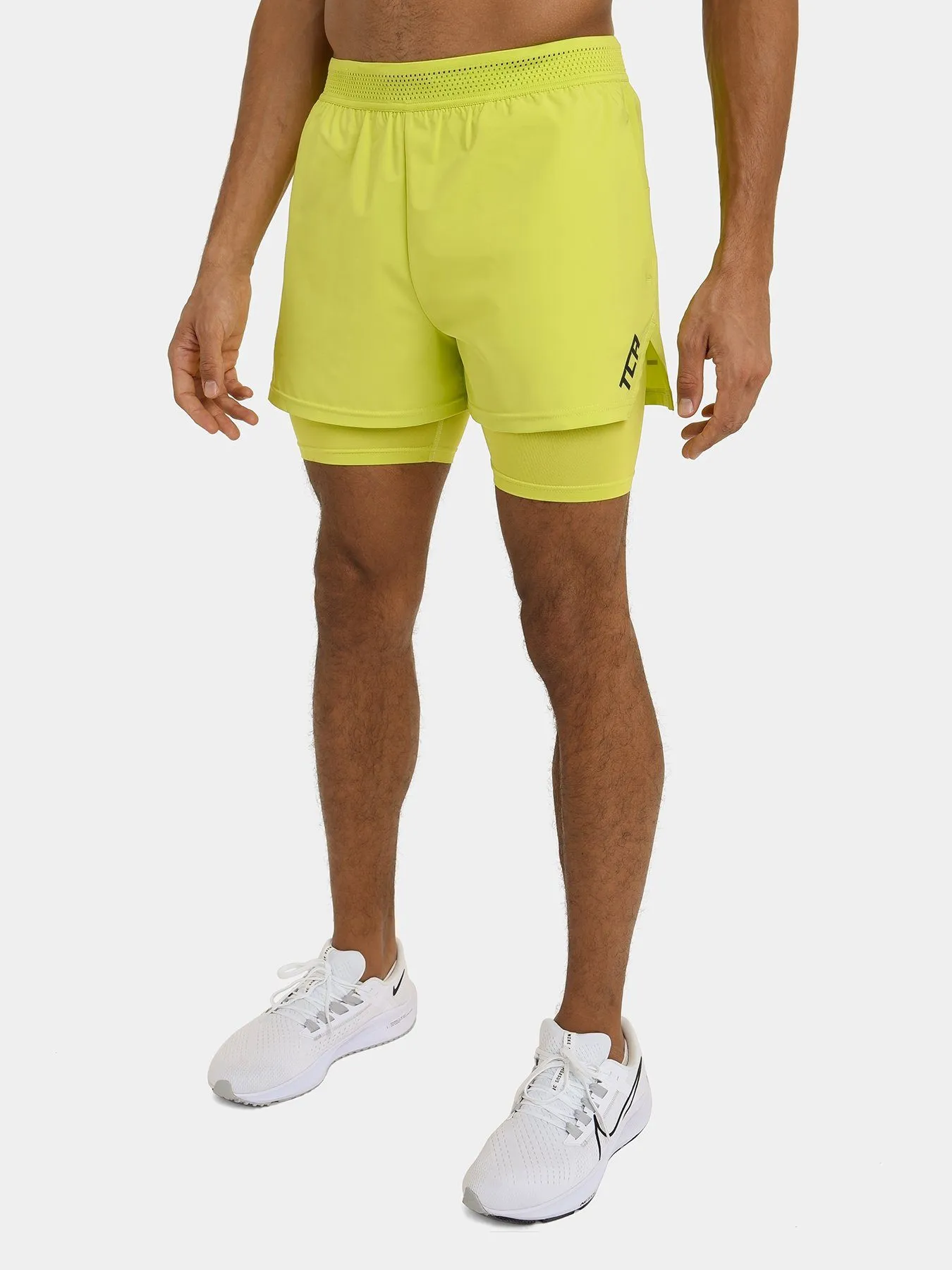 Flyweight 2-in-1 Running Short For Men With Side & Back Zip Pockets & Internal Compression Lining With Pocket