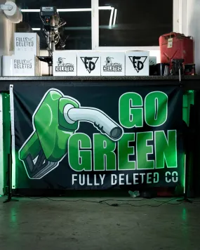 GO GREEN : SHOP FLAG : 3'X 5'