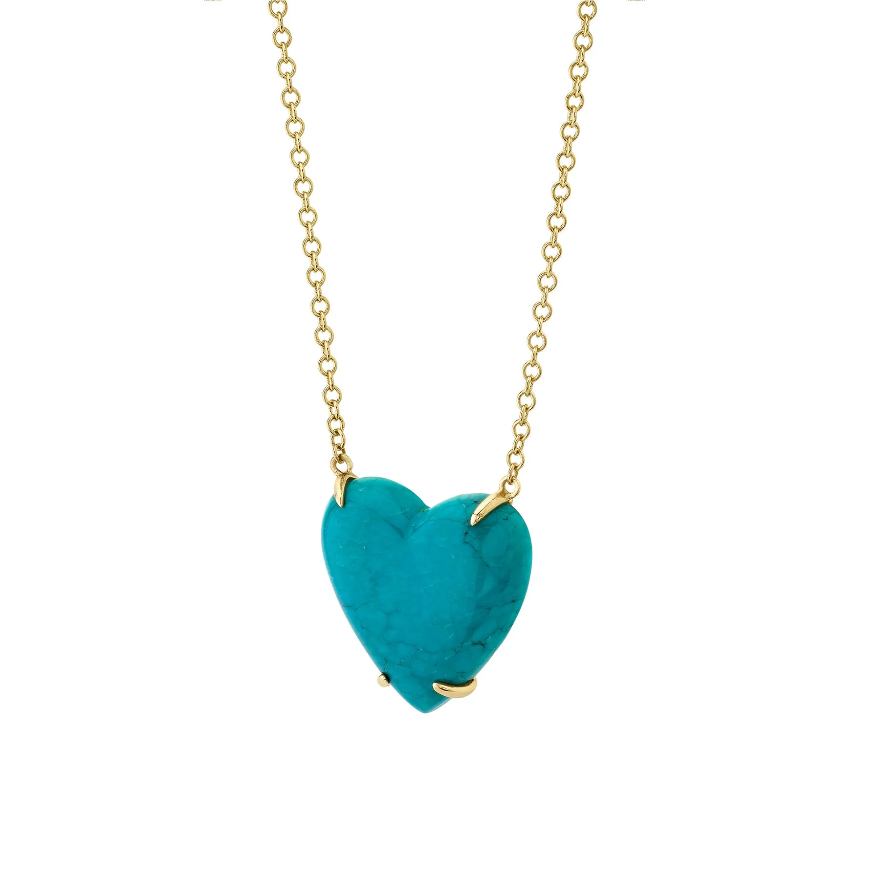 Go To Heart Necklace - Turquoise / 14k Yellow Gold