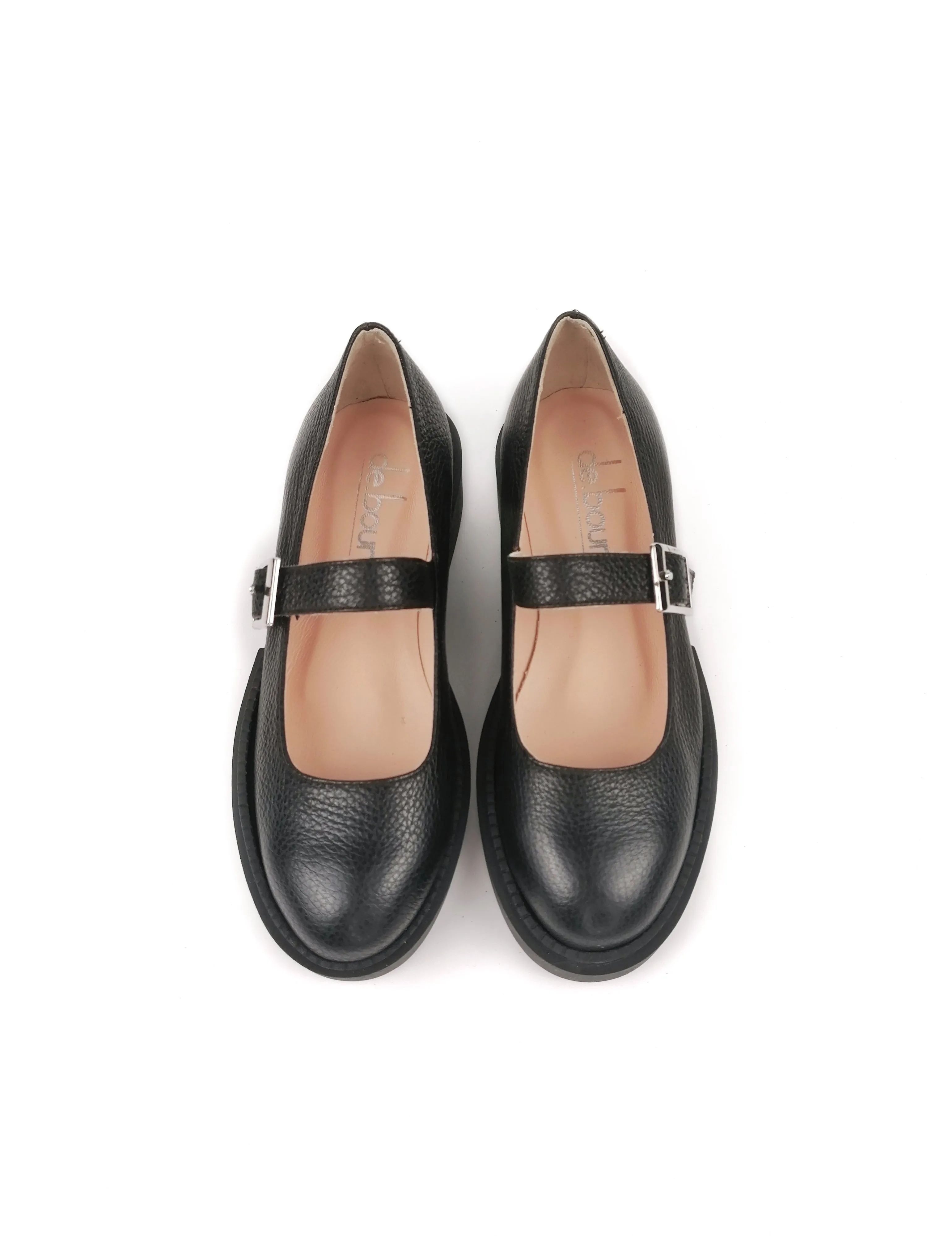 JANE BLACK RUBBER FLATS