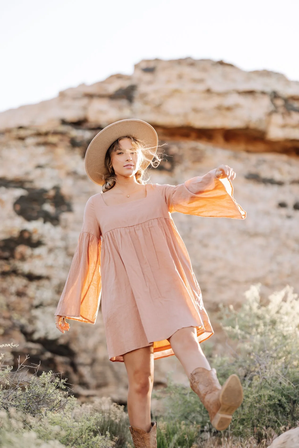 Keisha Dress in Apricot