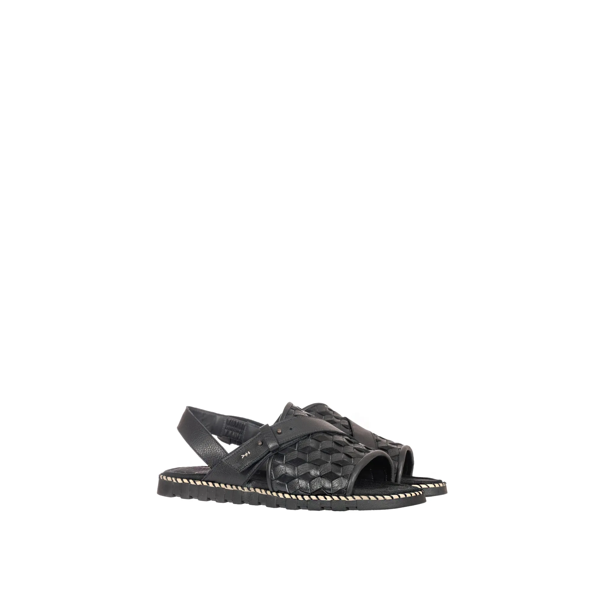 Man Sandal Intreccio 3D Black