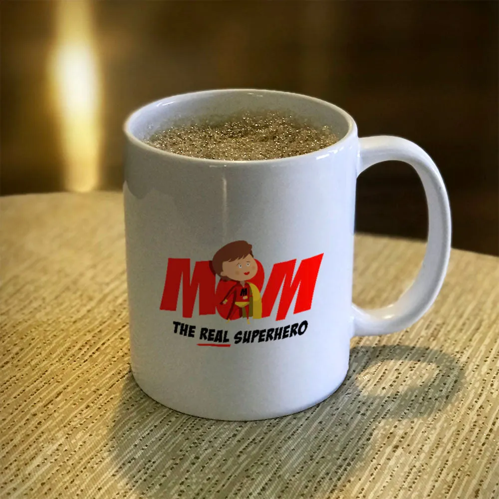 Mom The Real Superhero Ceramic Coffee Mug