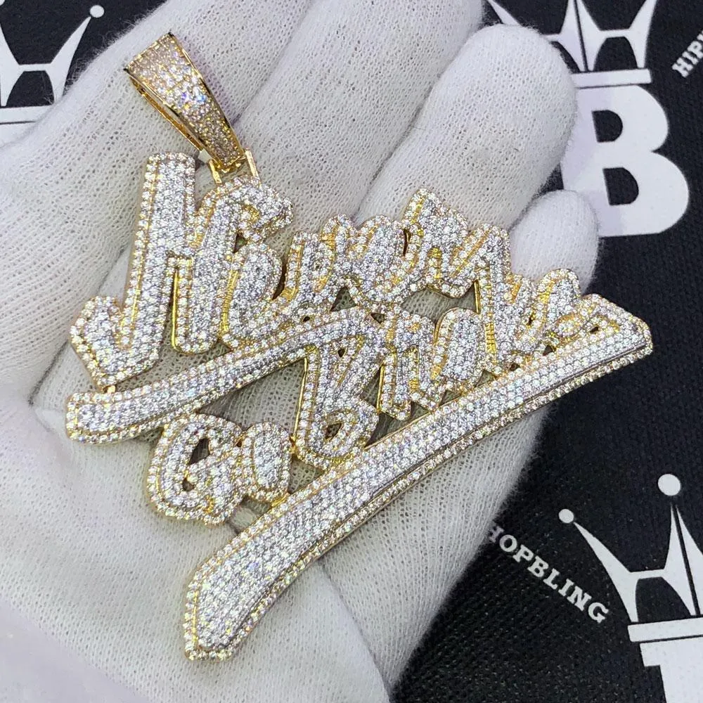 Never Go Broke CZ Hip Hop Bling Iced Out Pendant