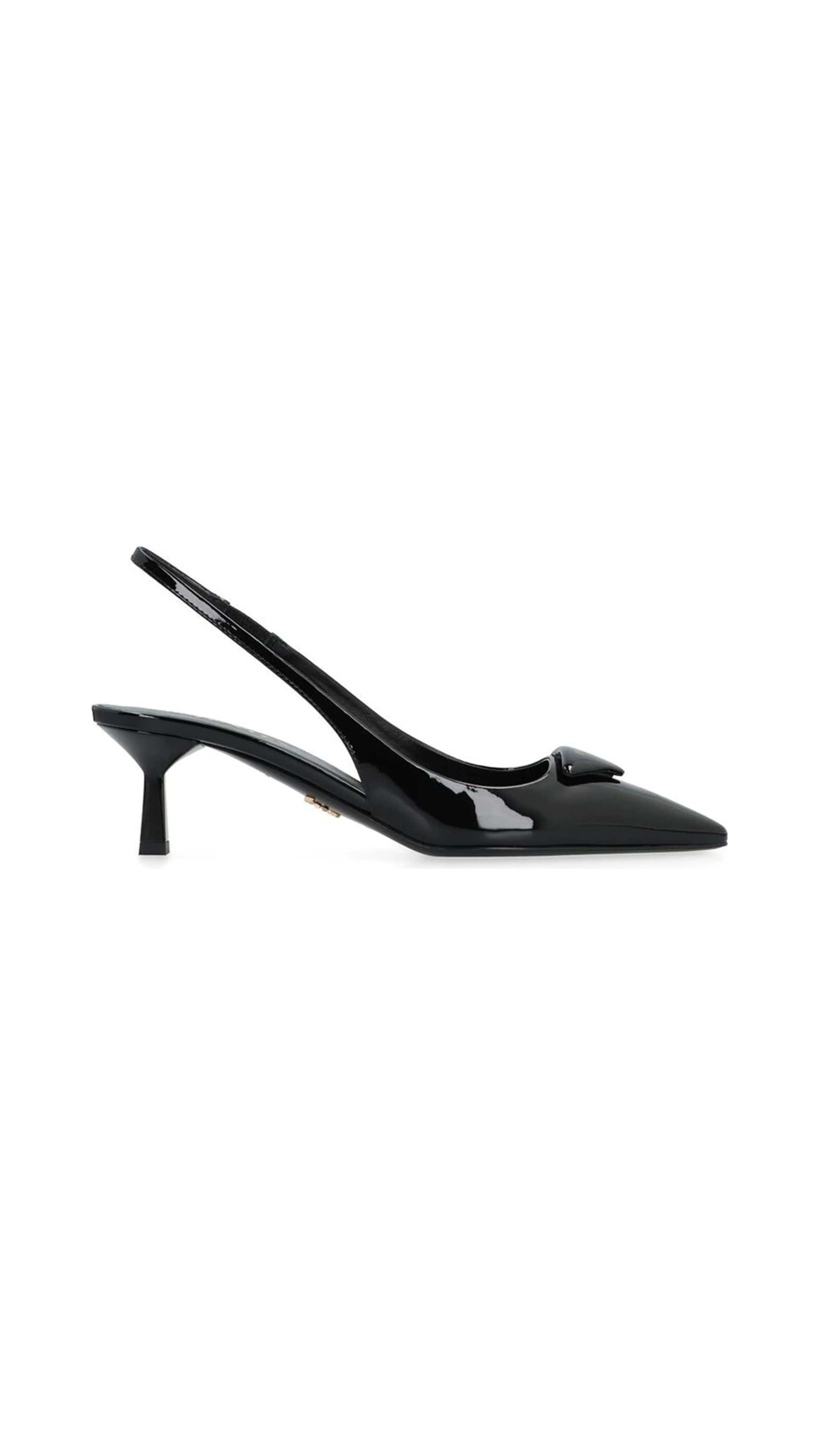 Patent Leather Slingback Pumps - Black