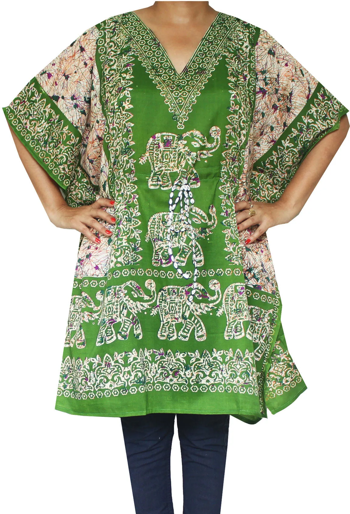 Printed Womens Caftan Tunic Beach Dress