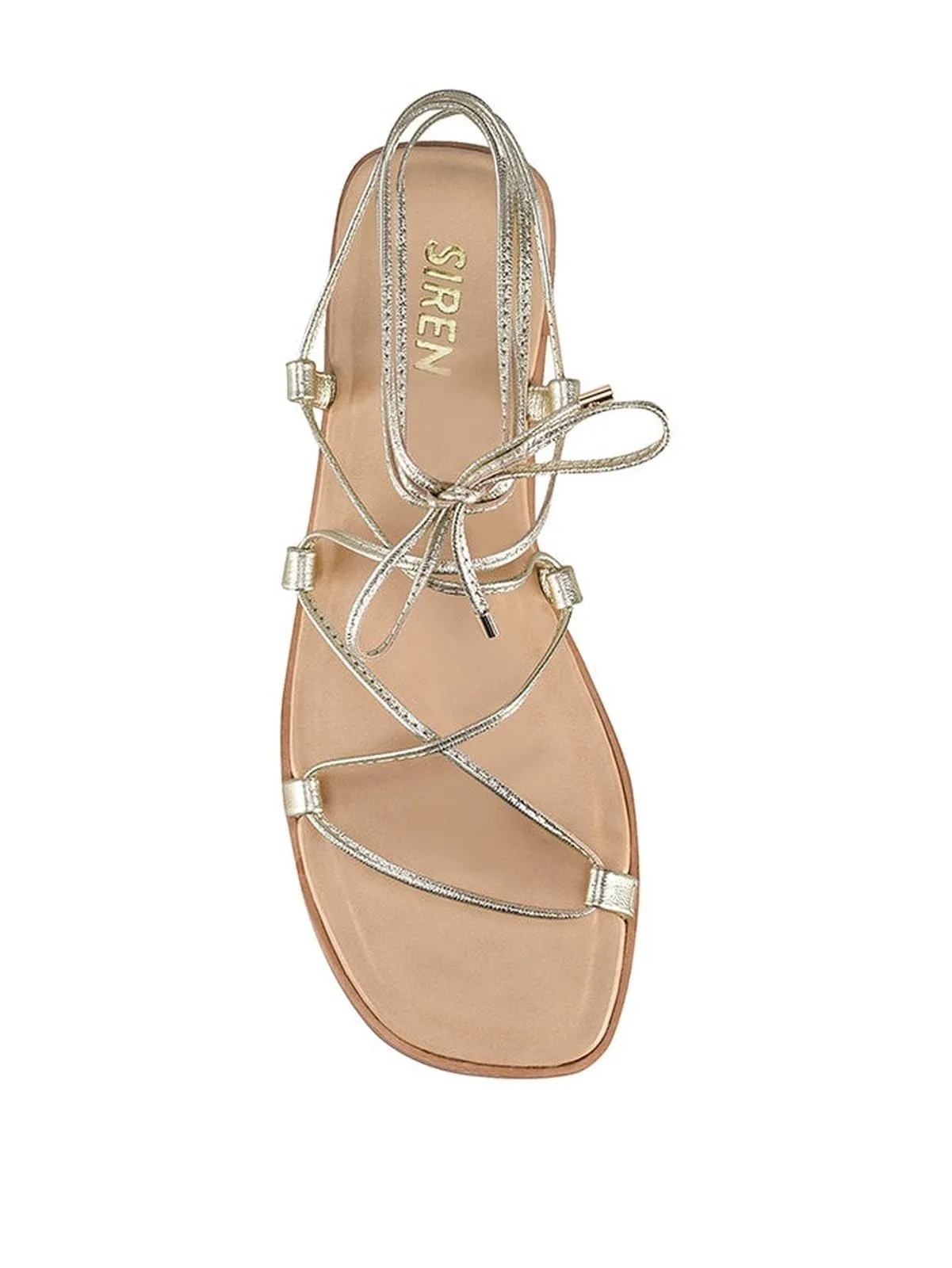 Sammie Tie Up Sandals - Soft Gold Leather