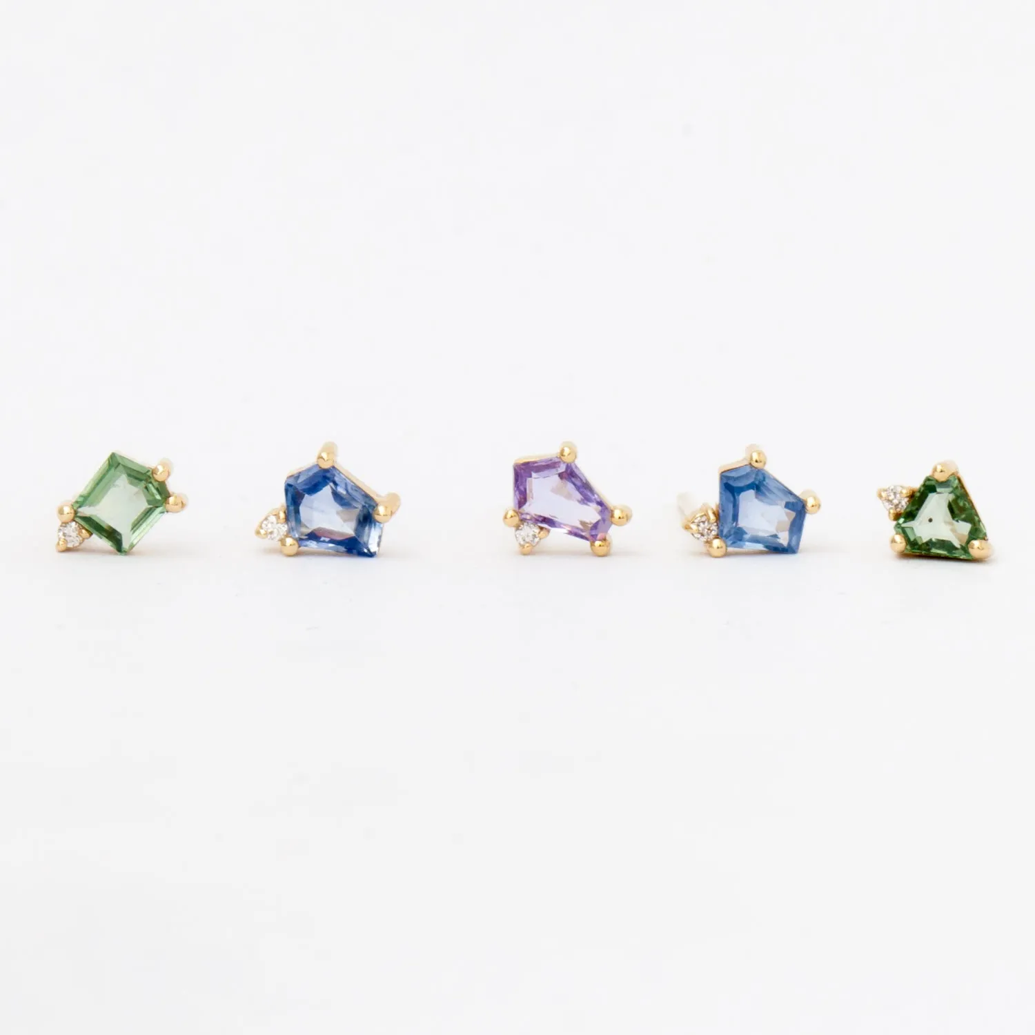 Sapphire Solo Mosaic Mix Stud