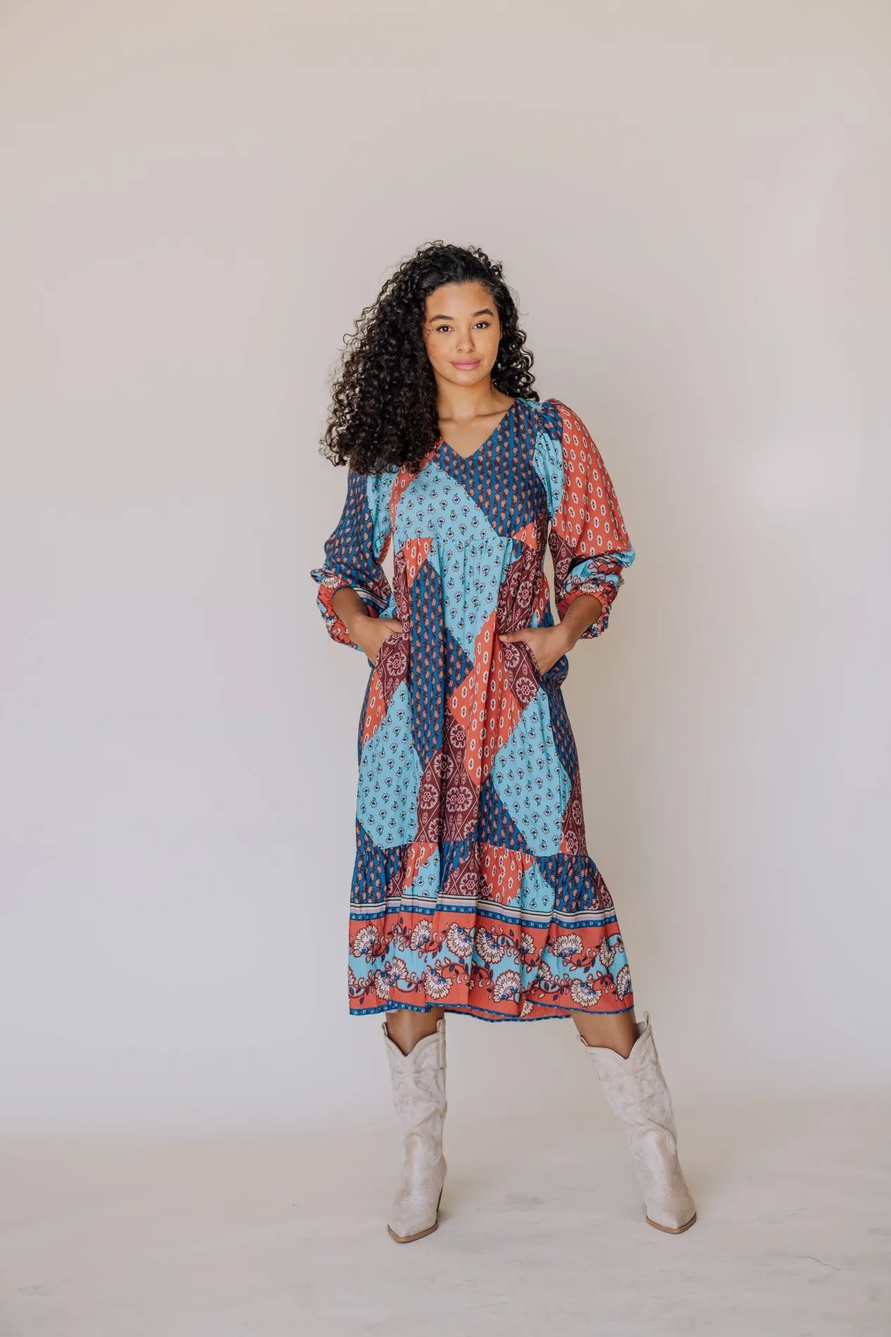 Shilo Multi Print Midi Dress