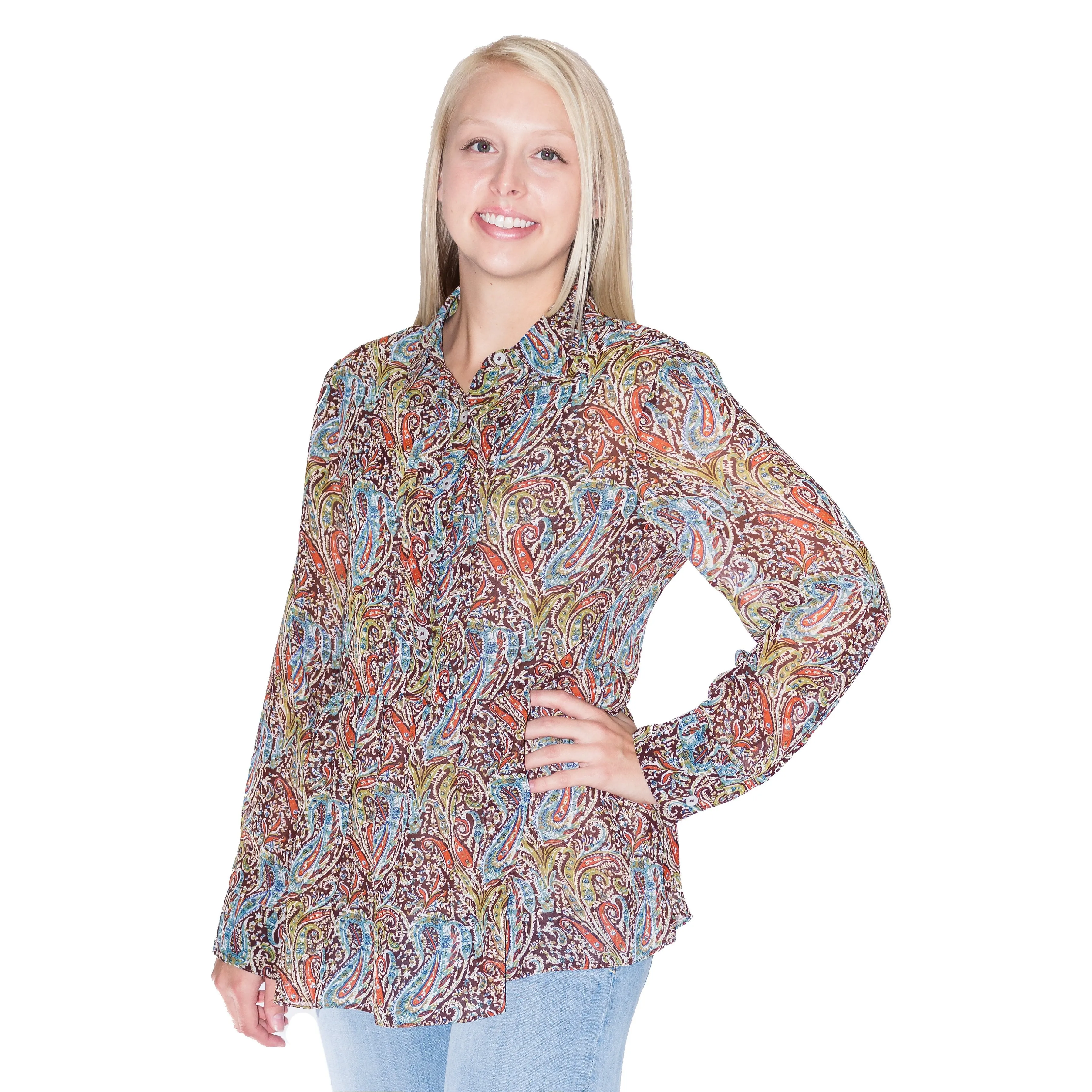 Simply Noelle Autumn Paisley Top - Java