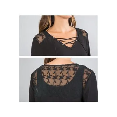 Simply Noelle Lace Effect Top -Wintergreen