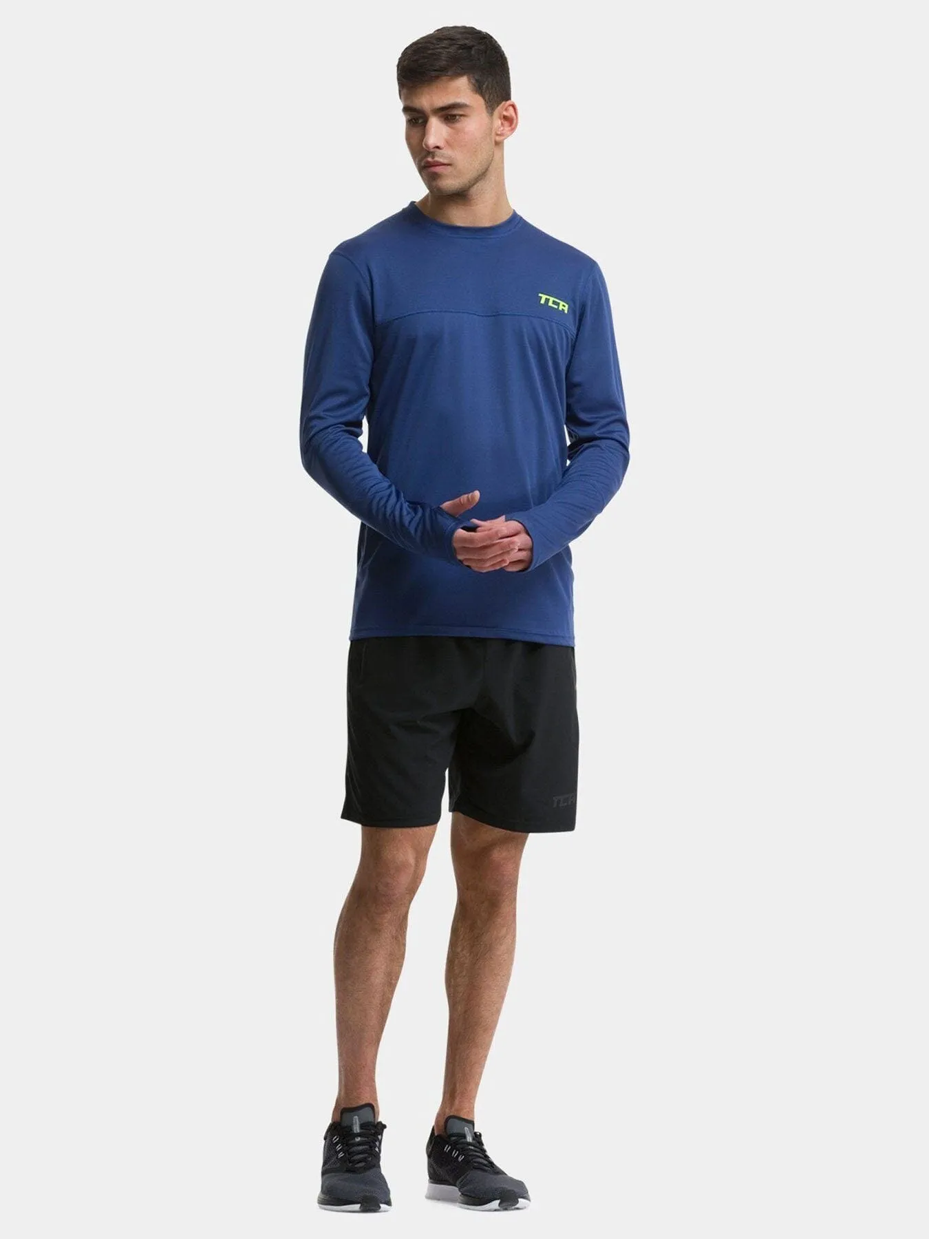 Stamina Long Sleeve Crew Neck Running Top For Men With Thumbholes