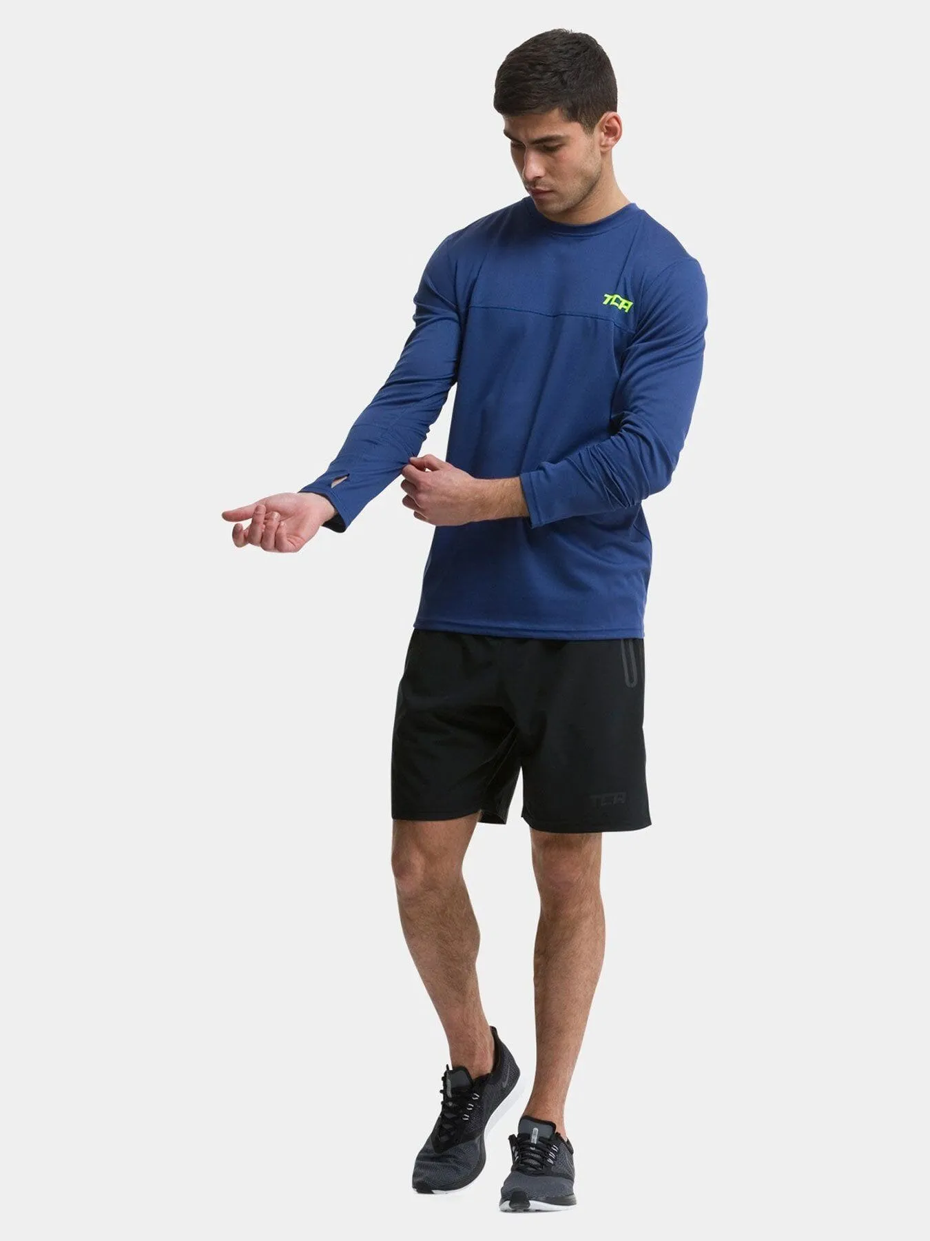 Stamina Long Sleeve Crew Neck Running Top For Men With Thumbholes