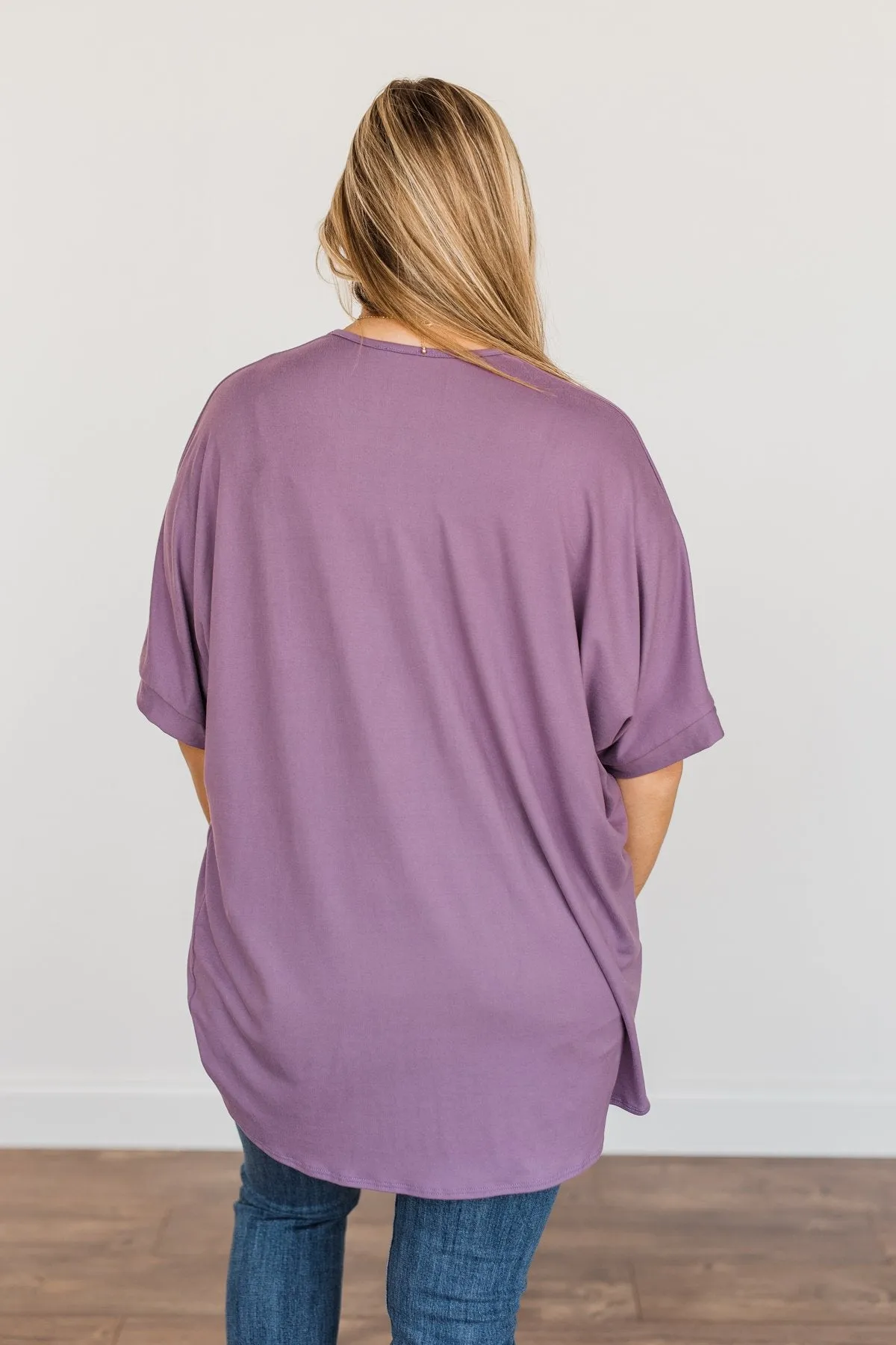 Tender Moments Short Sleeve Kimono- Purple