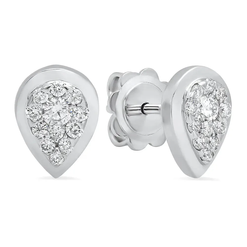 Tender Teardrop Diamond Stud Earrings