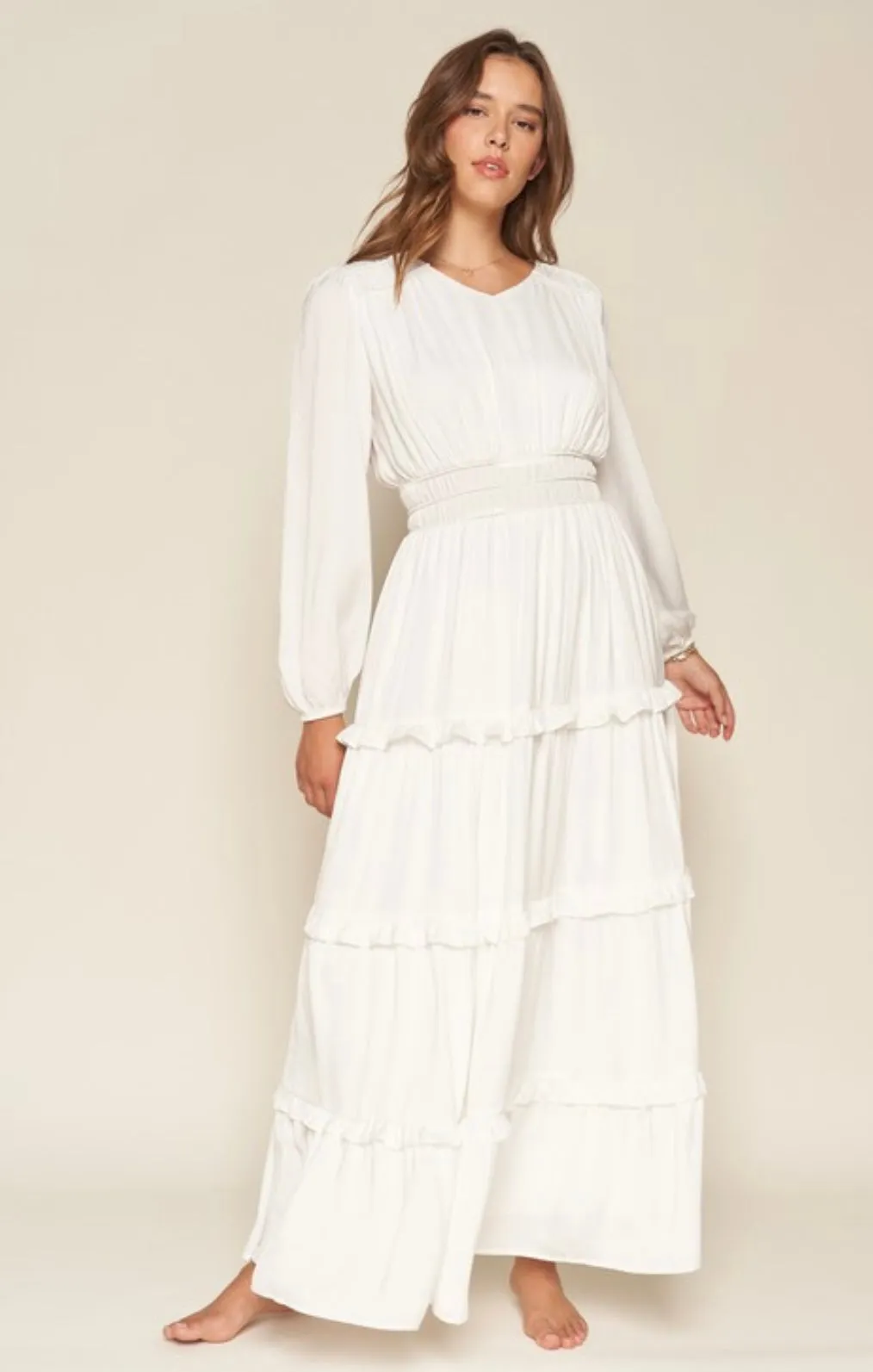 The Genevieve White Maxi Dress