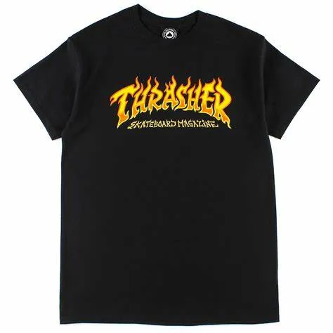 THRASHER MAGAZINE FIRE LOGO BLACK